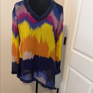 Ashro Multicolor Symmetrical Tunic Top